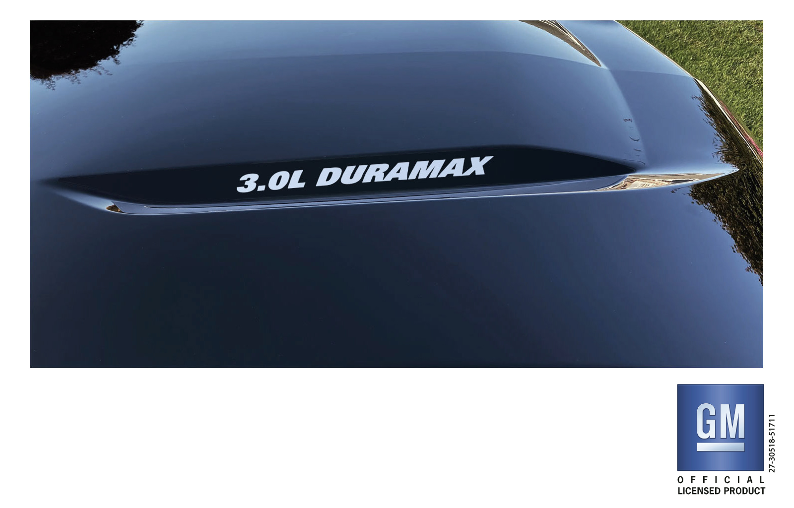 Chevrolet Silverado Silver 3.0L DURAMAX Hood Lettering Decals Set of 2