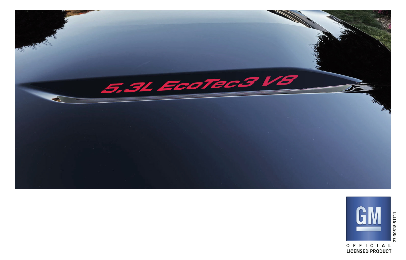 Chevrolet Silverado RED 5.3L EcoTec3 V8 Hood Lettering Decals Set of 2