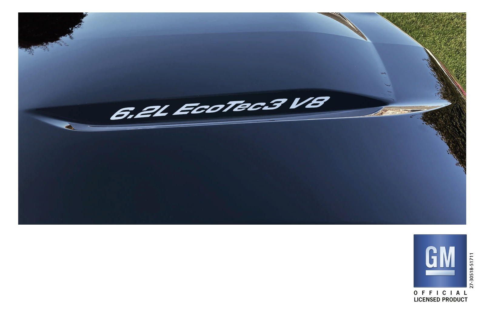 Chevrolet Silverado Silver 6.2L EcoTec3 V8 Hood Lettering Decals Set of 2