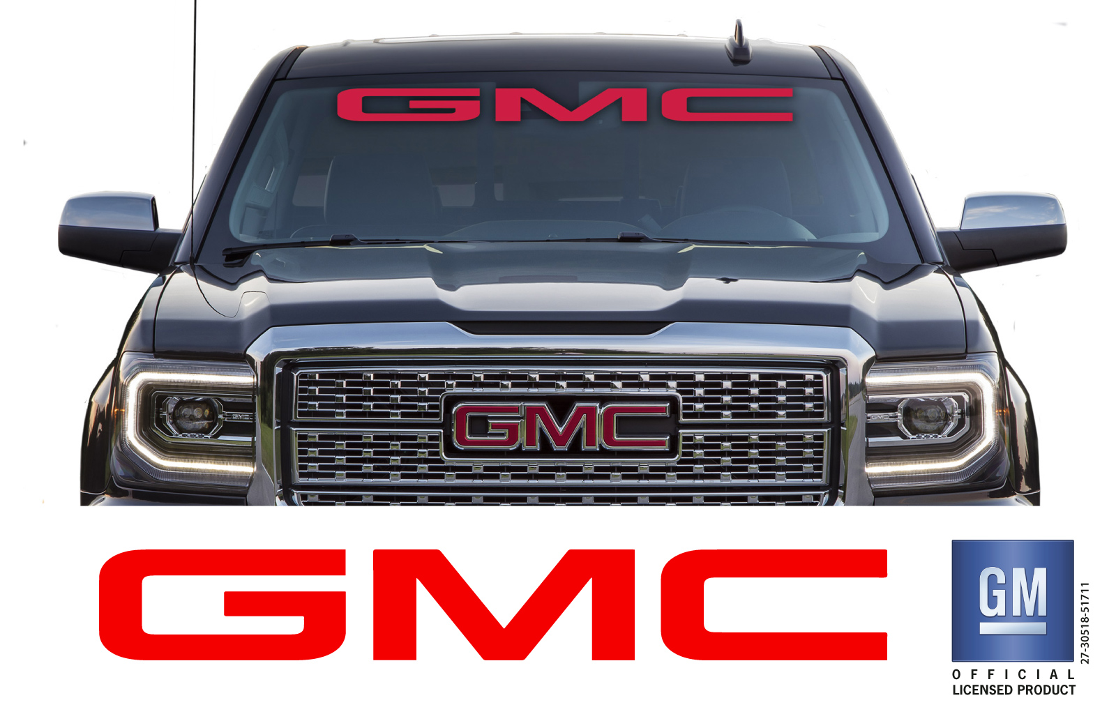 GMC SIERRA Red GMC Windshield Banner Decal