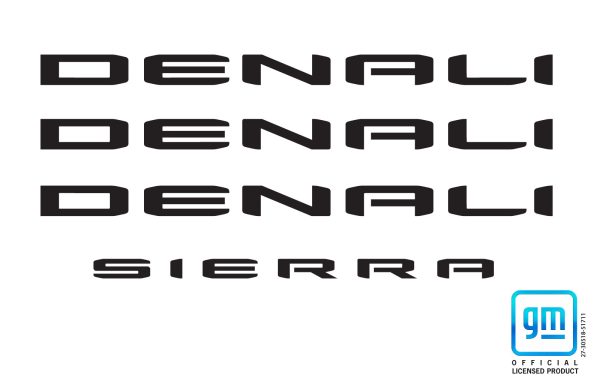 Denali emblem overlays gloss black