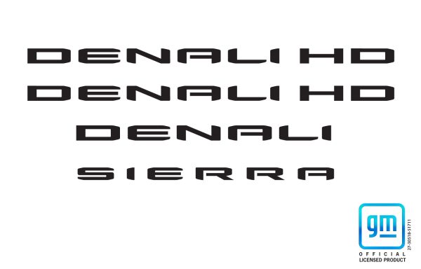 Denali HD emblem overlay letters gloss black