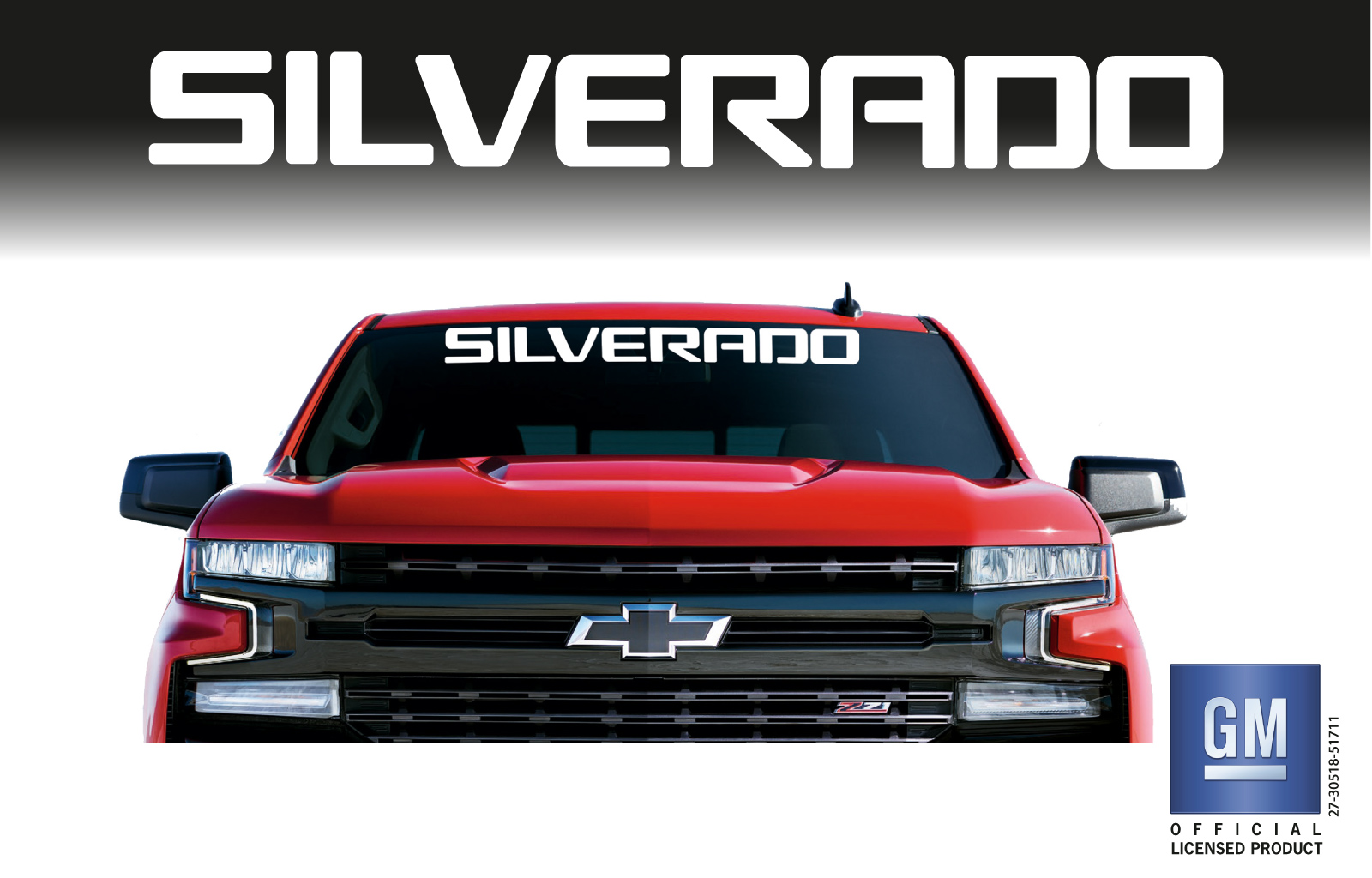 Chevrolet SILVERADO White Windshield Banner Decal