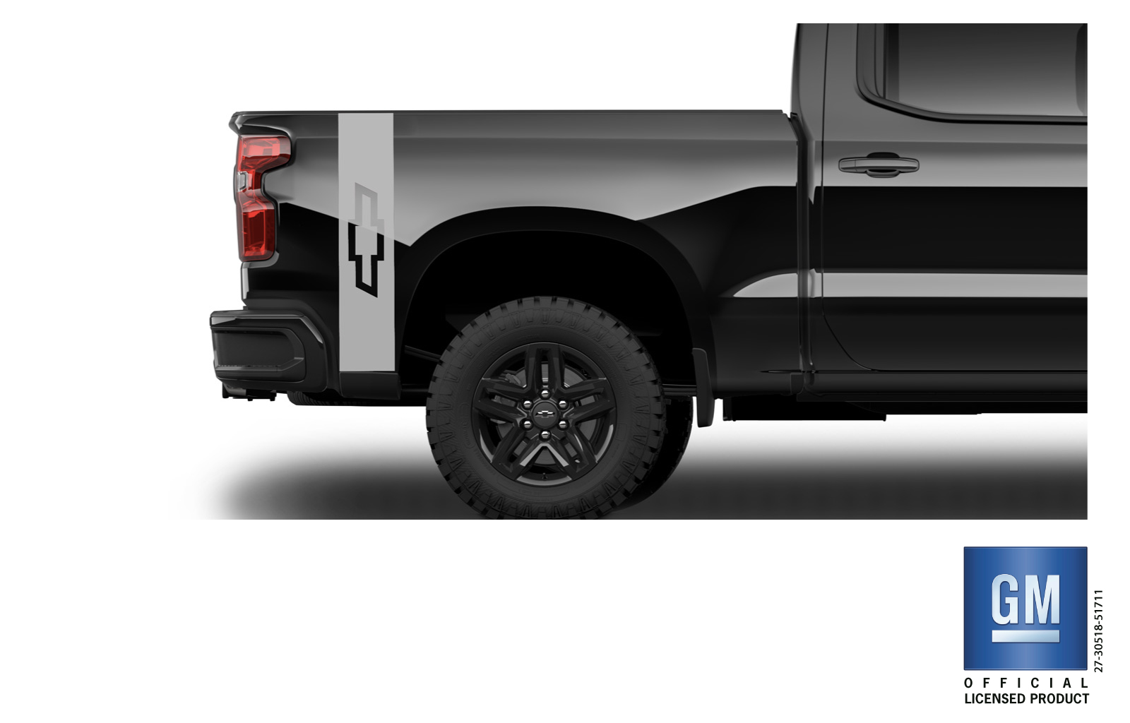 Chevrolet Silverado Silver Trail Boss RST Vertical Bowtie Rear Bed Decals