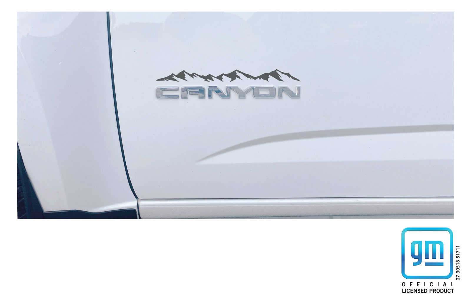 GMC Canyon Matte Black Mountain Range Emblem Enhancement Decals Set of 3