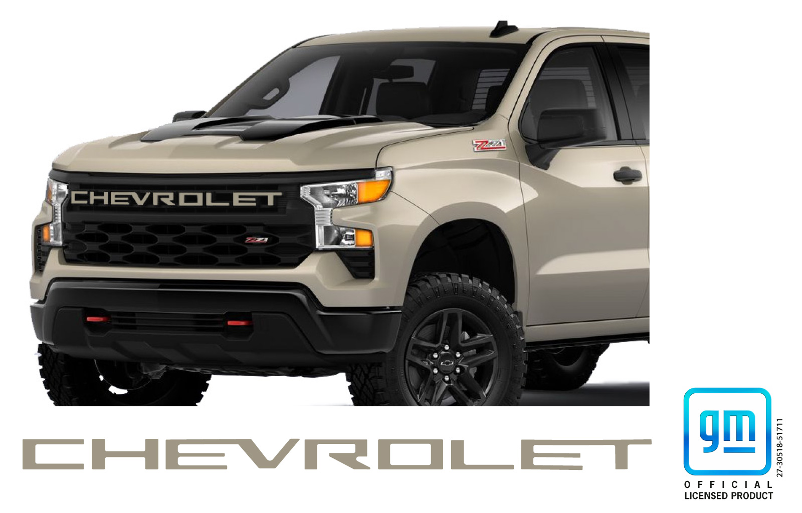 Chevrolet Silverado Sand Dune Trail Boss Grille Lettering Overlay Decals