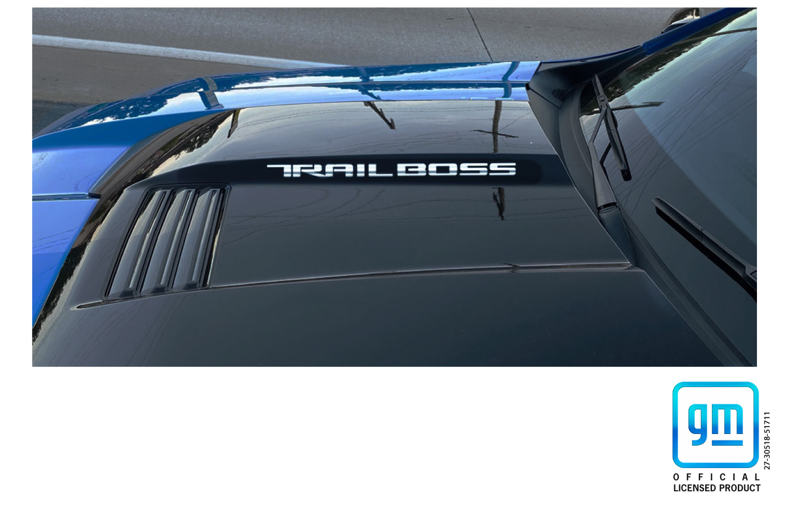 Chevrolet Silverado Chrome TRAIL BOSS Hood Scoop Lettering Decals Set of 2
