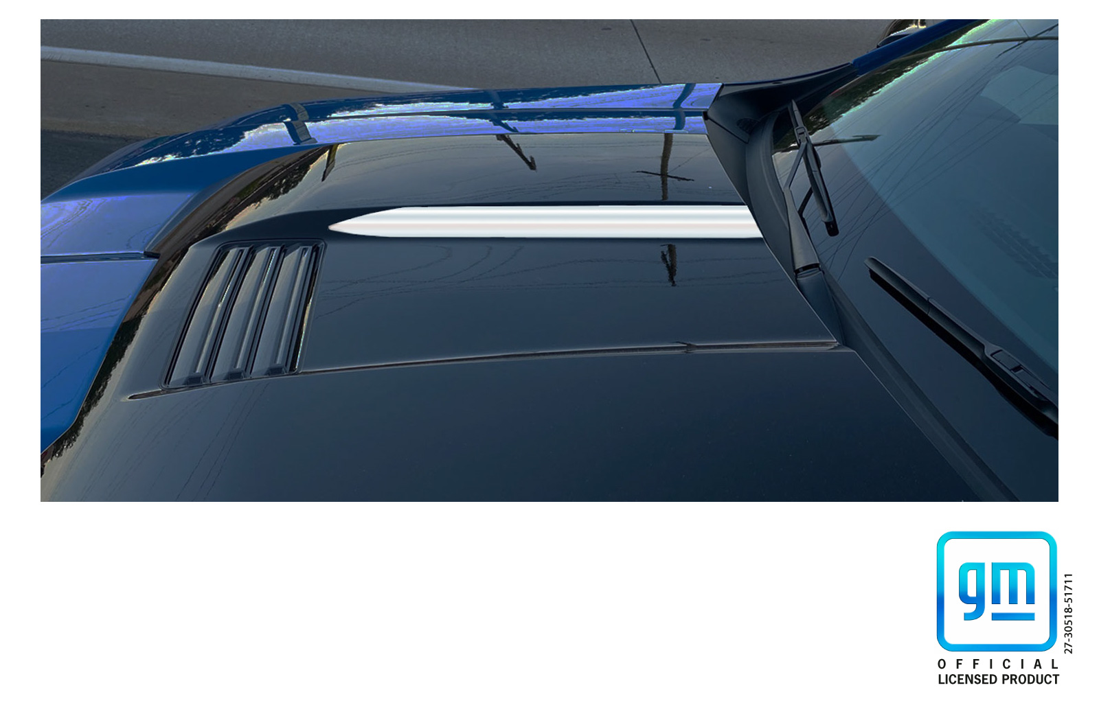Chevrolet Silverado Chrome Hood Scoop Decals Set of 2