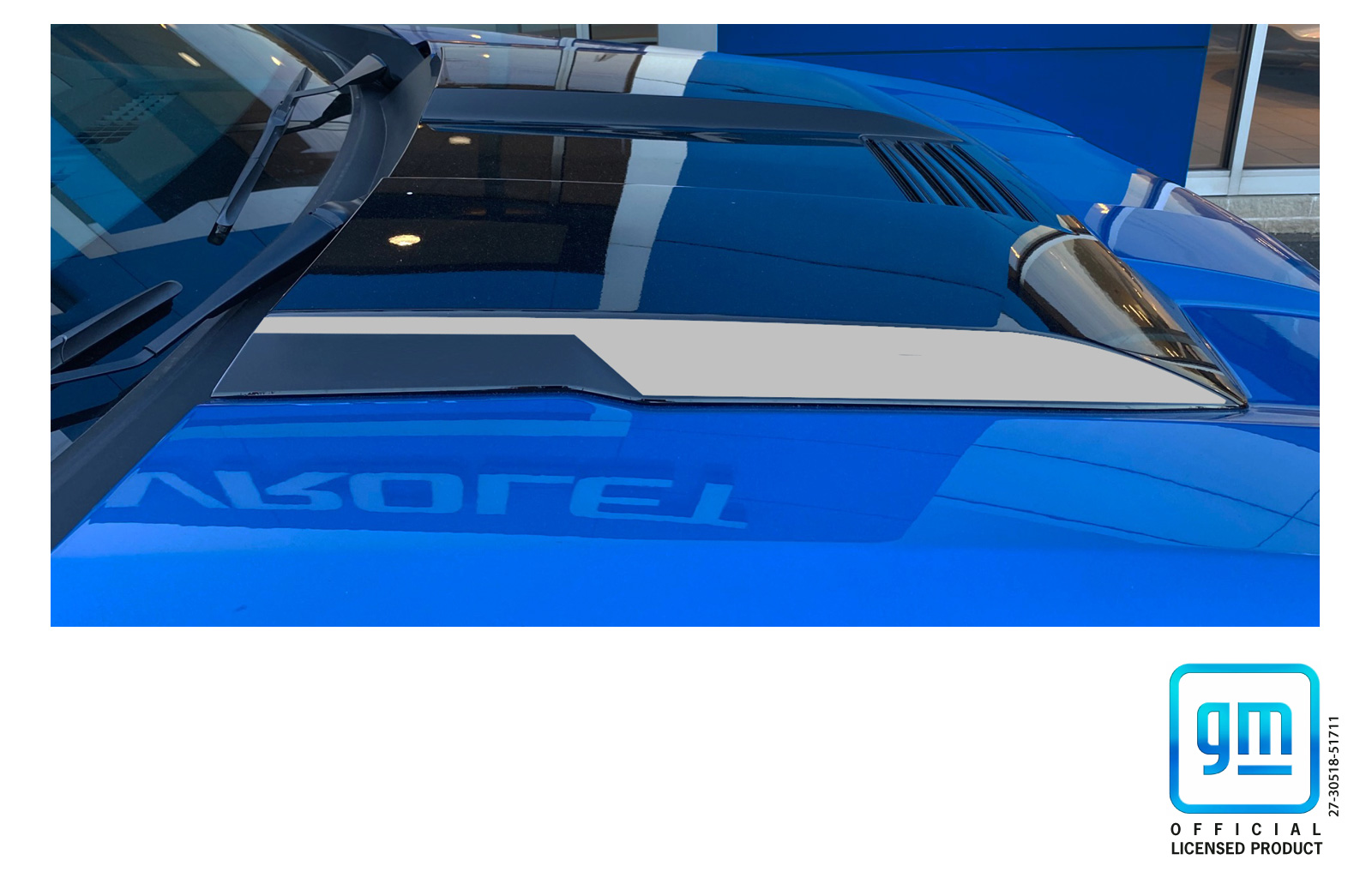 Chevrolet Silverado Silver Hood Scoop Decals Set of 2