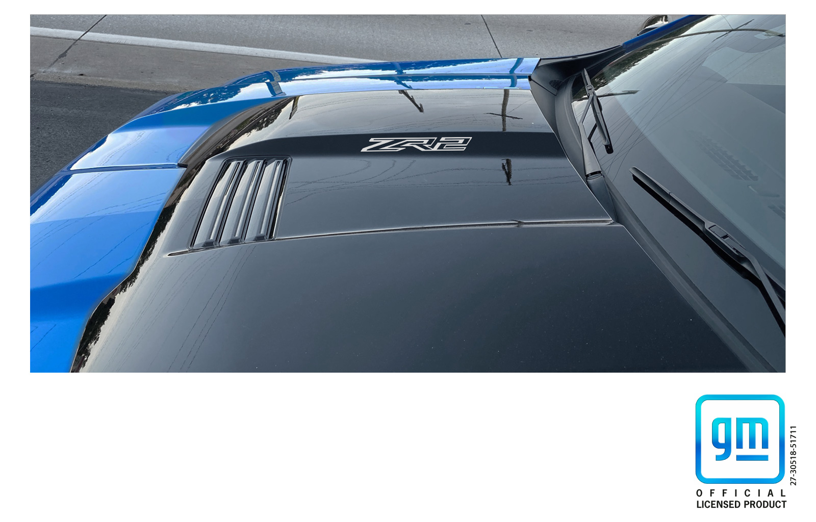 Chevrolet Silverado ZR2 Silver Hood Scoop Decals Set of 2