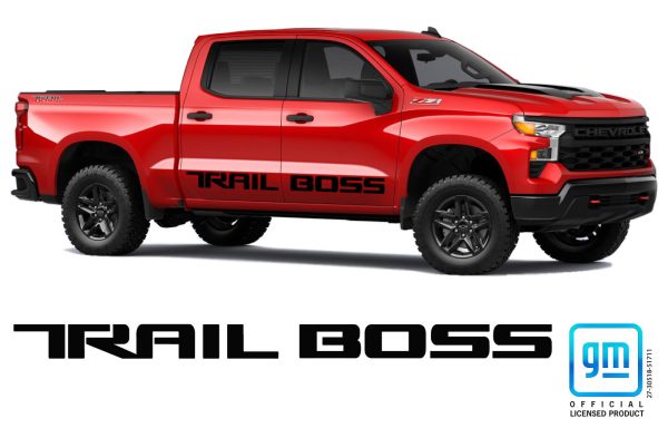 Cab side Trail Boss gloss black decal