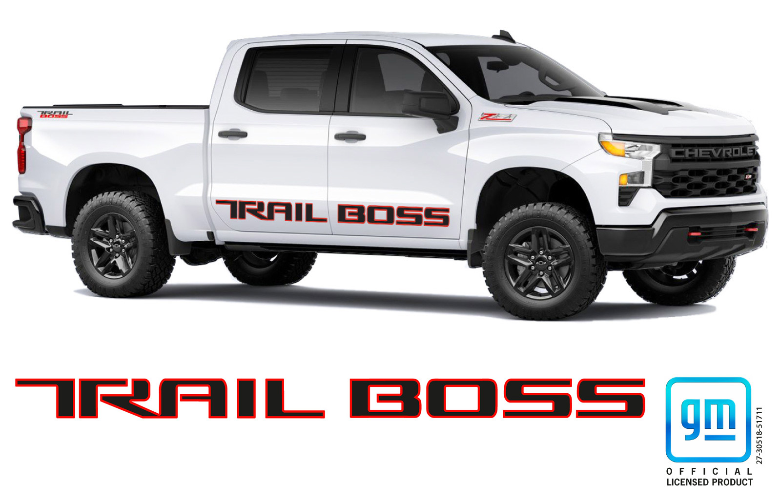 Chevrolet Silverado Redline TRAIL BOSS Z71 Body Side Decals Set of 2