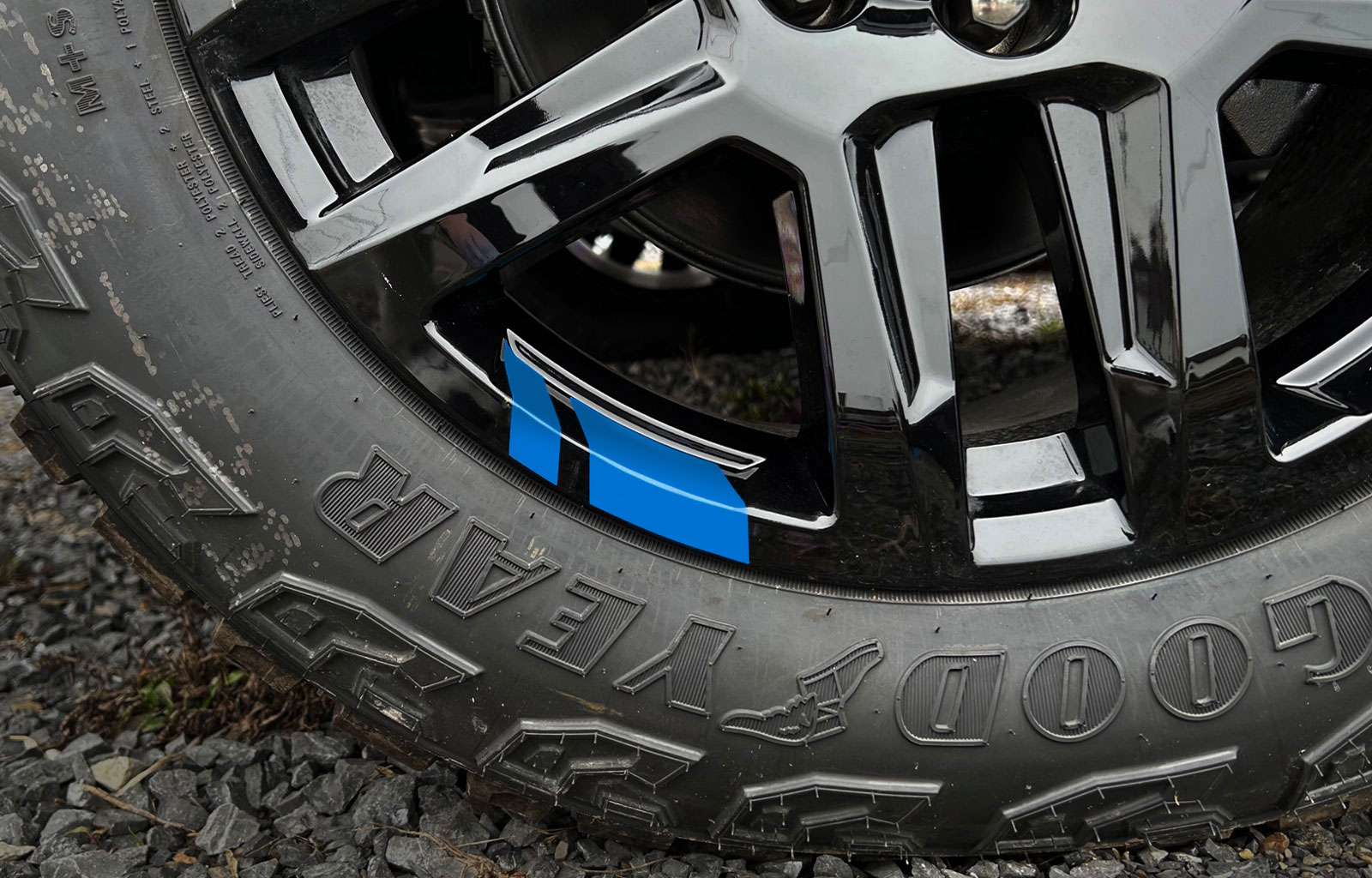 Chevrolet Silverado Glacier Blue Trail Boss Stripes Wheel Decals Fits 20"