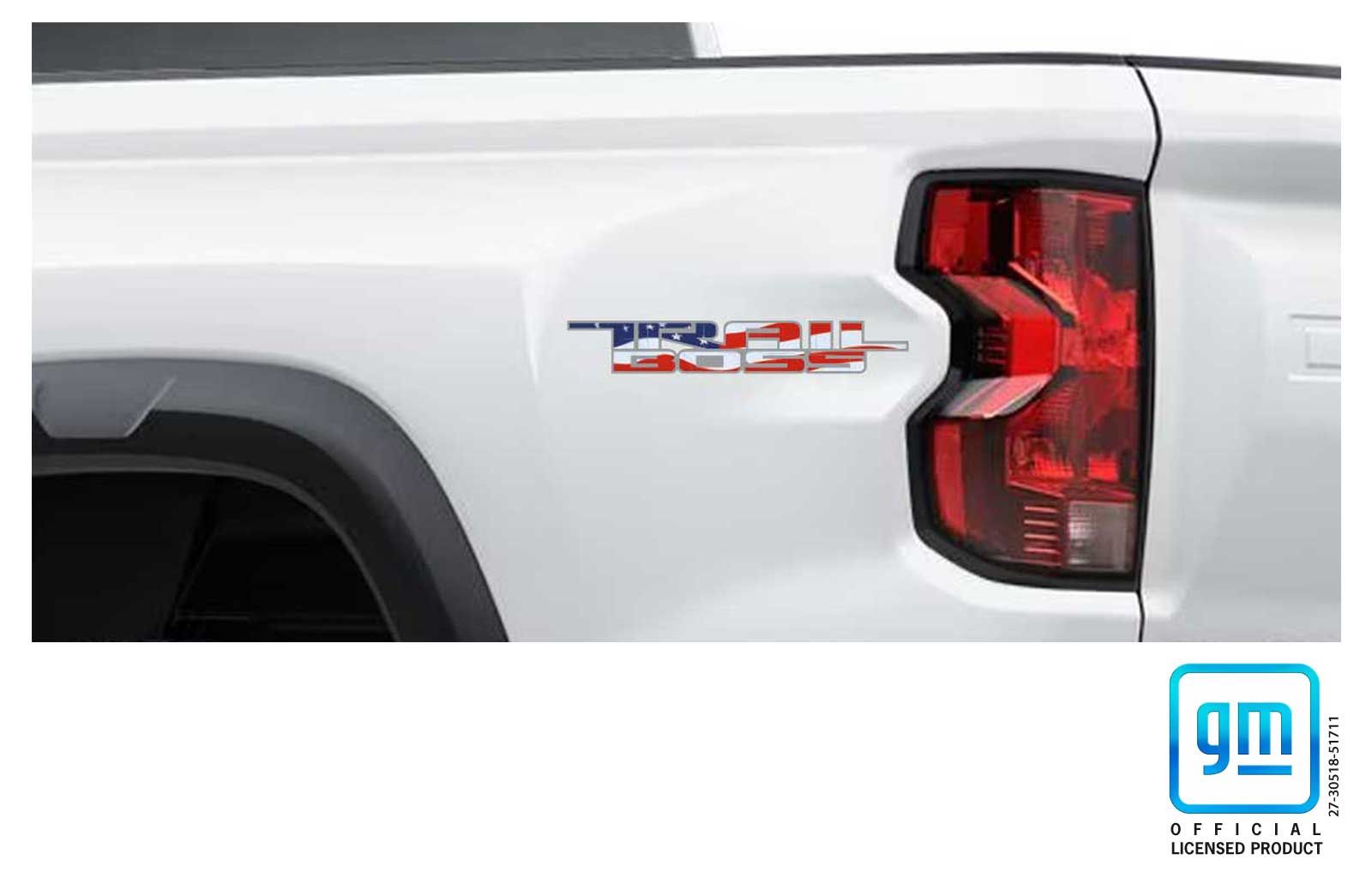 Chevrolet Colorado American Flag TRAIL BOSS Bedside Decals Set of 2