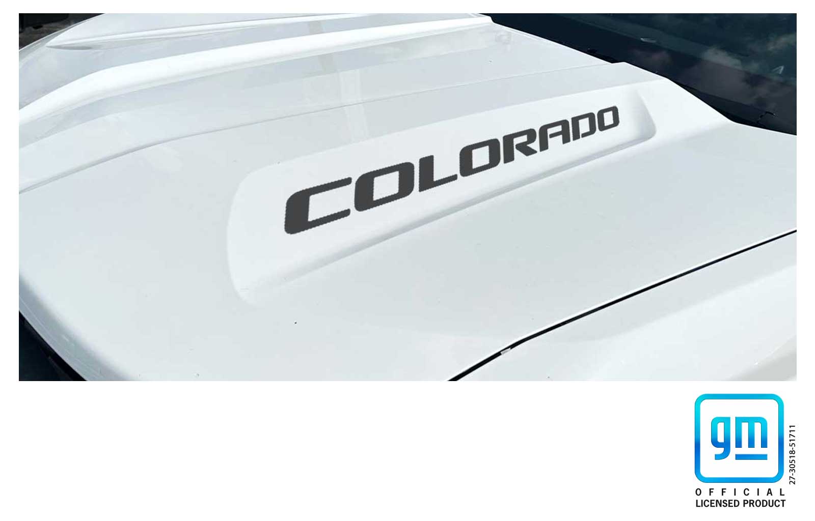 Chevrolet Colorado Matte Black Hood Lettering Decals Set of 2