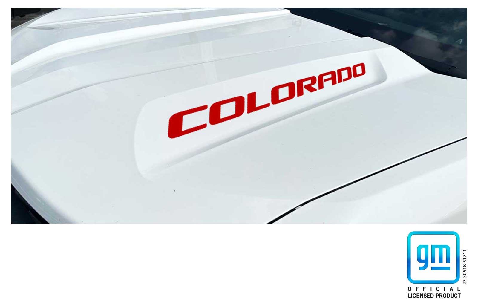Chevrolet Colorado Red Hood Lettering Decals Set of 2