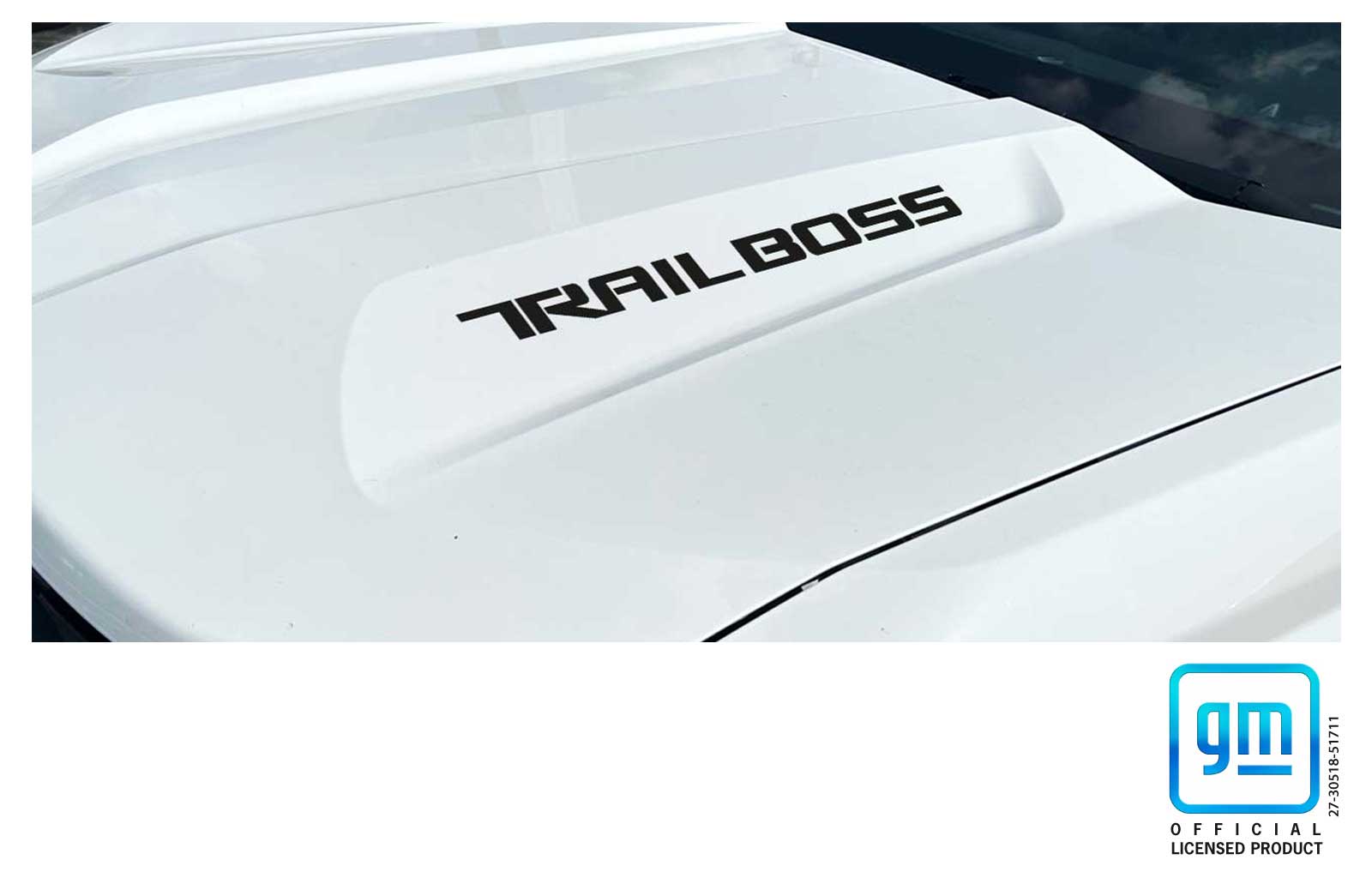 Chevrolet Colorado Matte Black Trail Boss Hood Lettering Decals Set of 2