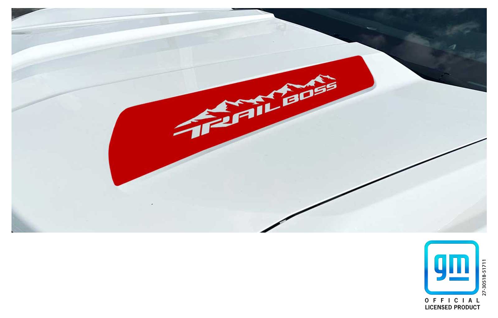 Chevrolet Colorado Trail Boss Mountains Red Hood Decals Set of 2