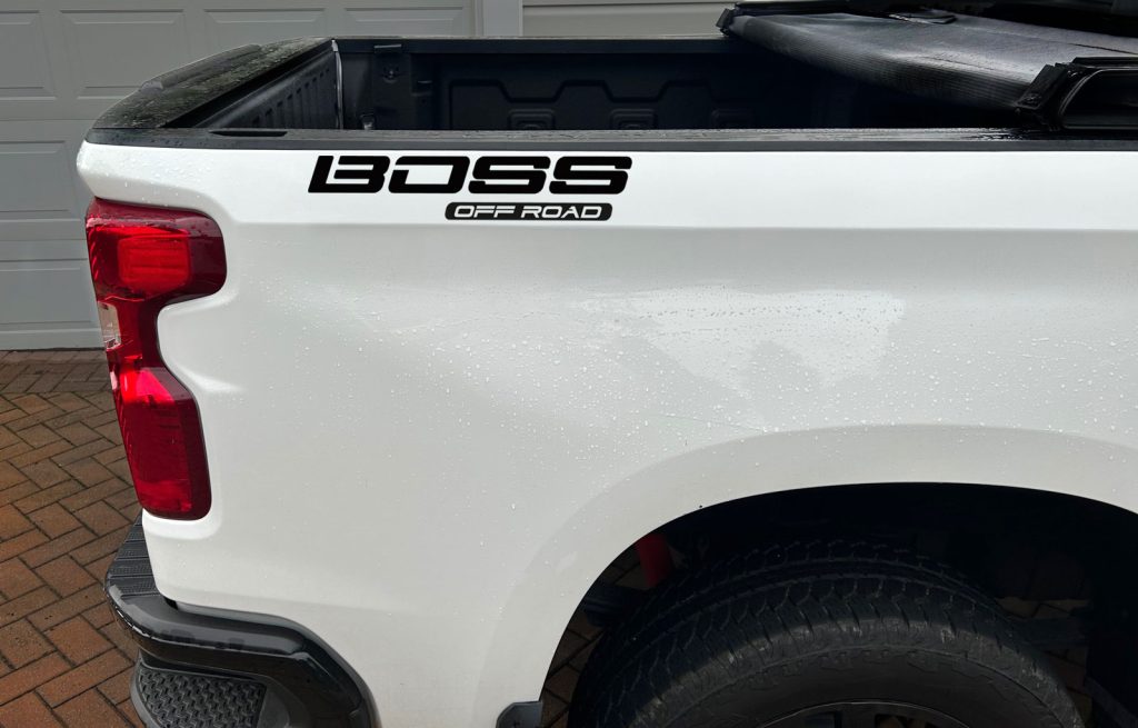 Chevrolet Silverado Matte Black BOSS OFF ROAD Bedside Decals Set of 2