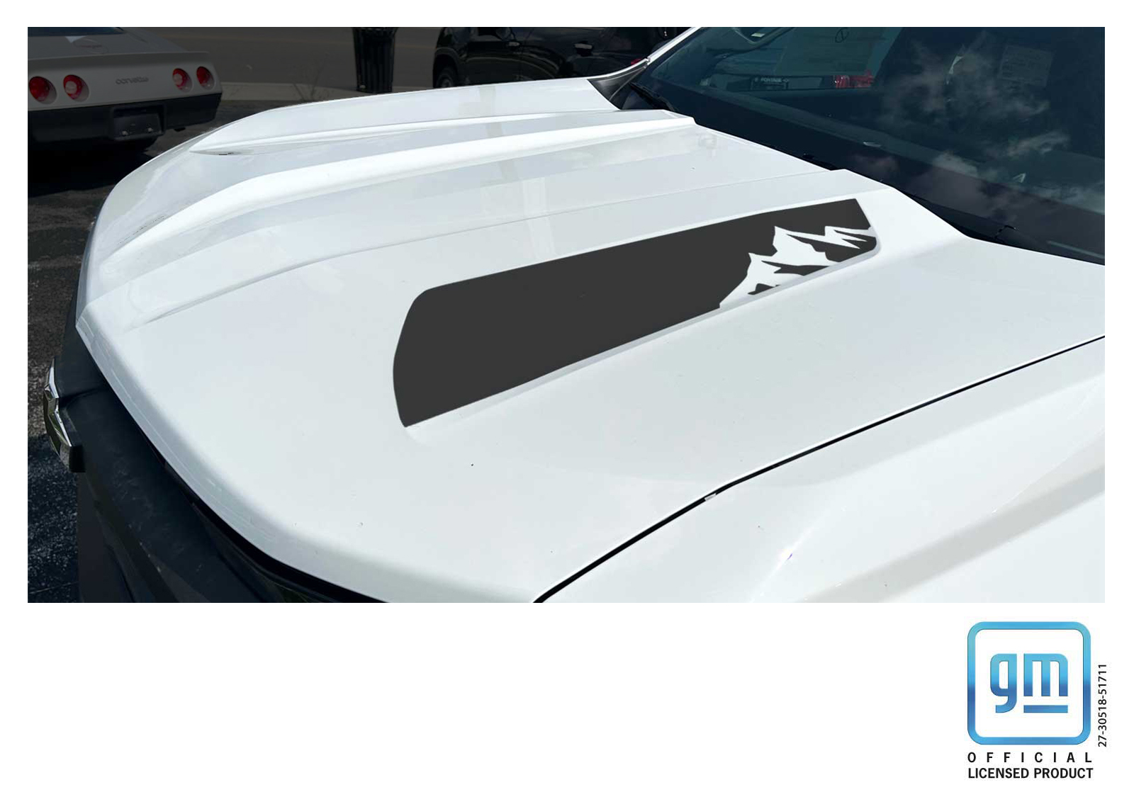 Chevrolet Colorado Matte Black Mountains Hood Decals Set of 2