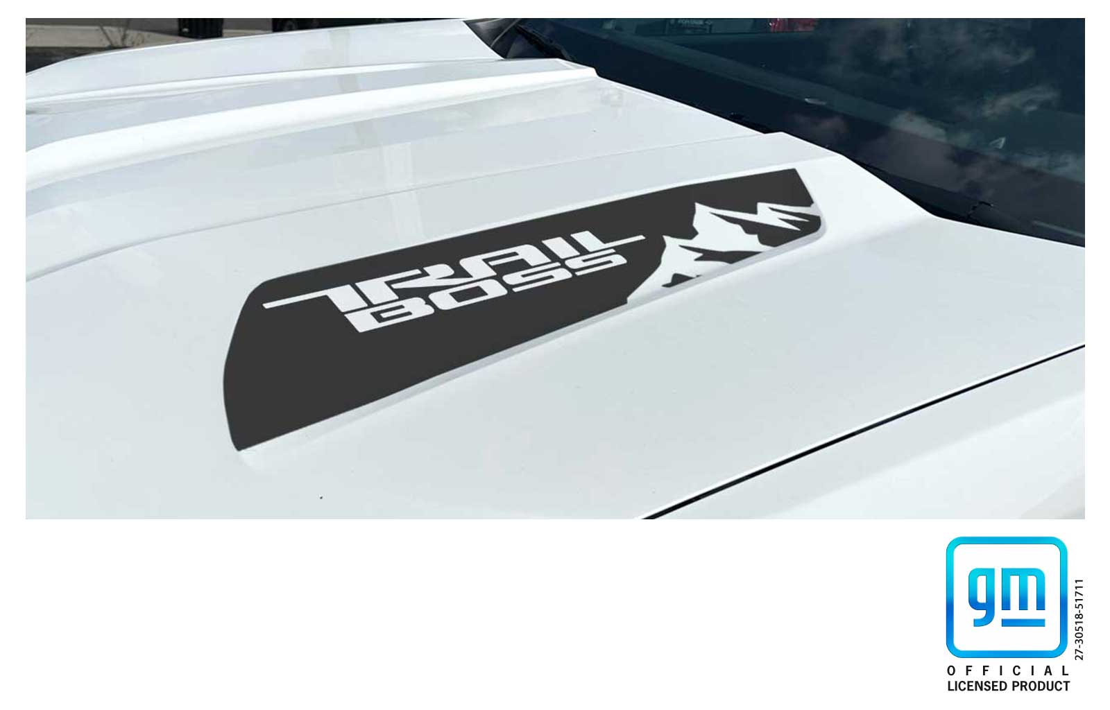 Chevrolet Colorado Matte Black Trail Boss Mountains Hood Decals Set of 2