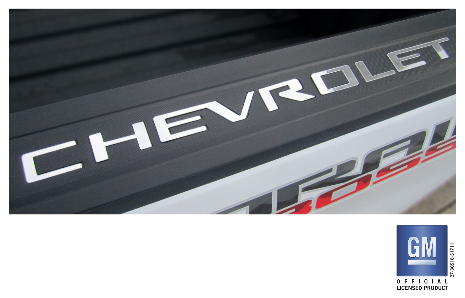 Chevrolet Silverado Chrome Bed Rail Cap Rigid Plastic Lettering Kit