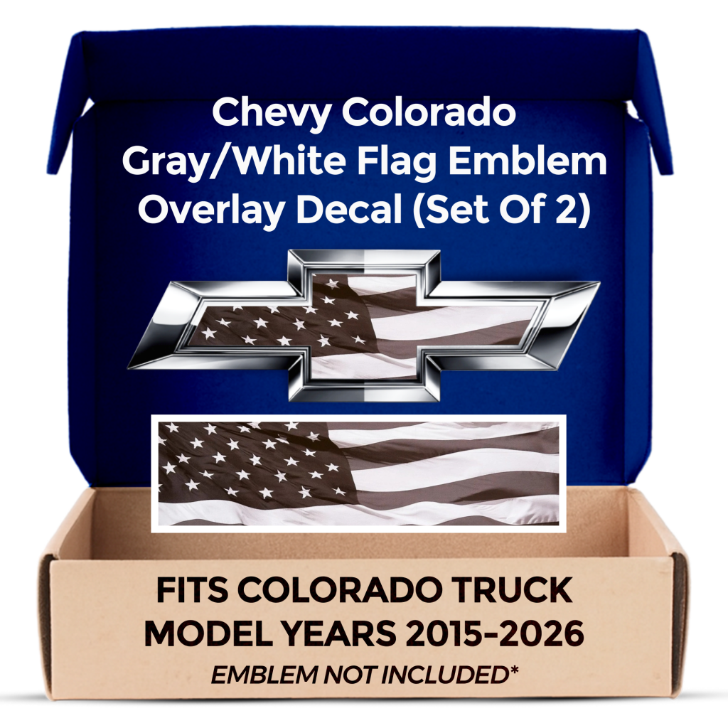 Chevrolet Colorado Black American Flag Grille Gate Bowtie Decals