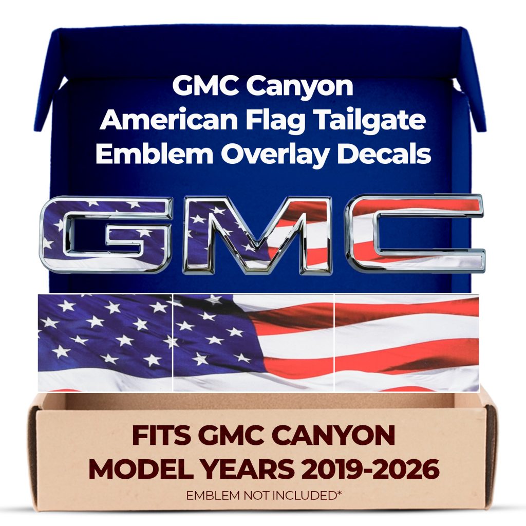 GMC Canyon American Flag Tailgate GMC Emblem Overlay Decals
