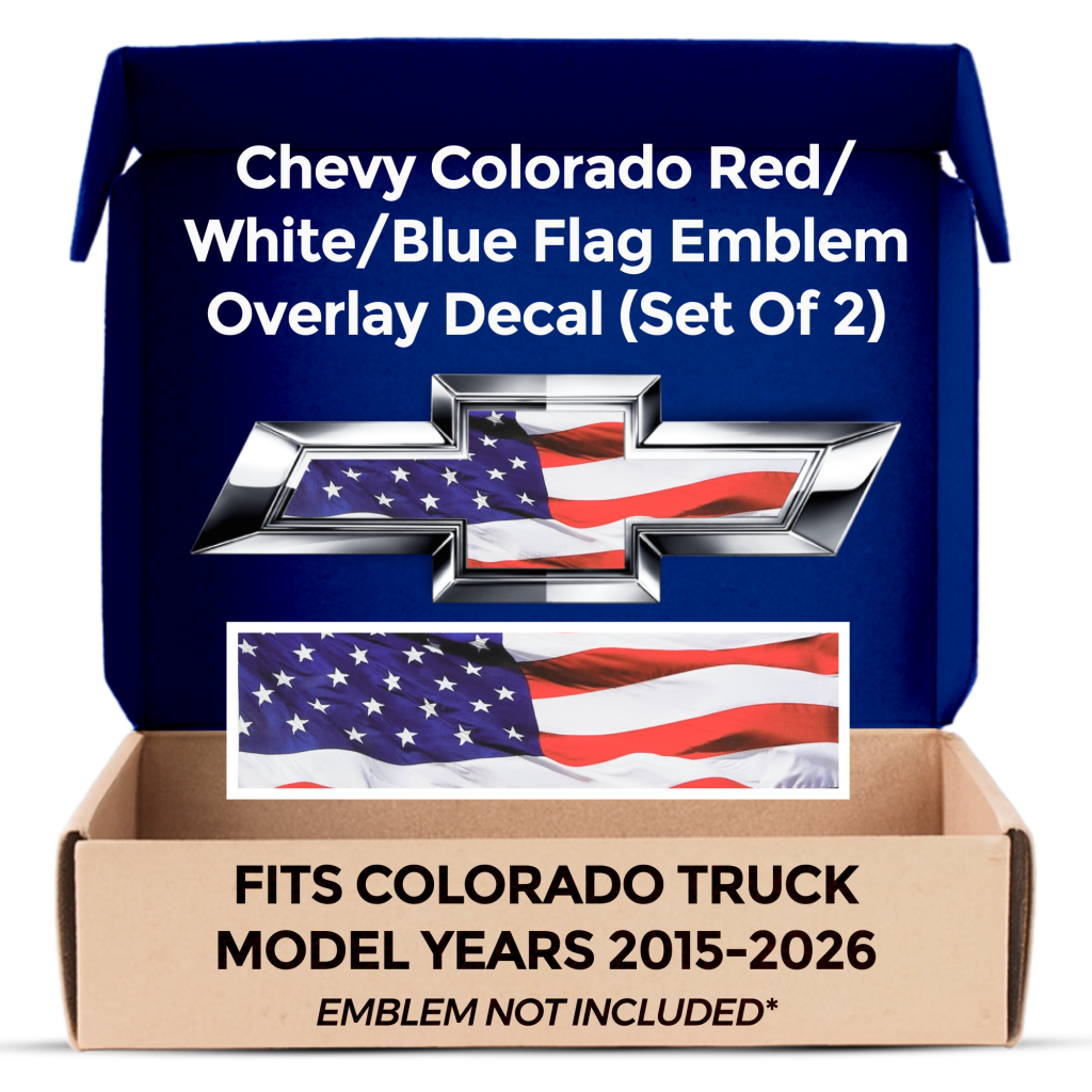 Chevrolet Colorado American Flag Grille Tailgate Bowtie Overlay Decals Set of 2