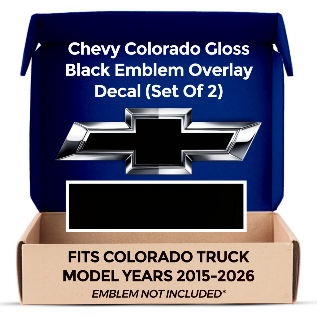 Chevrolet Colorado Black (Blackout) Grille Tailgate Bowtie Overlay Decals Set of 2