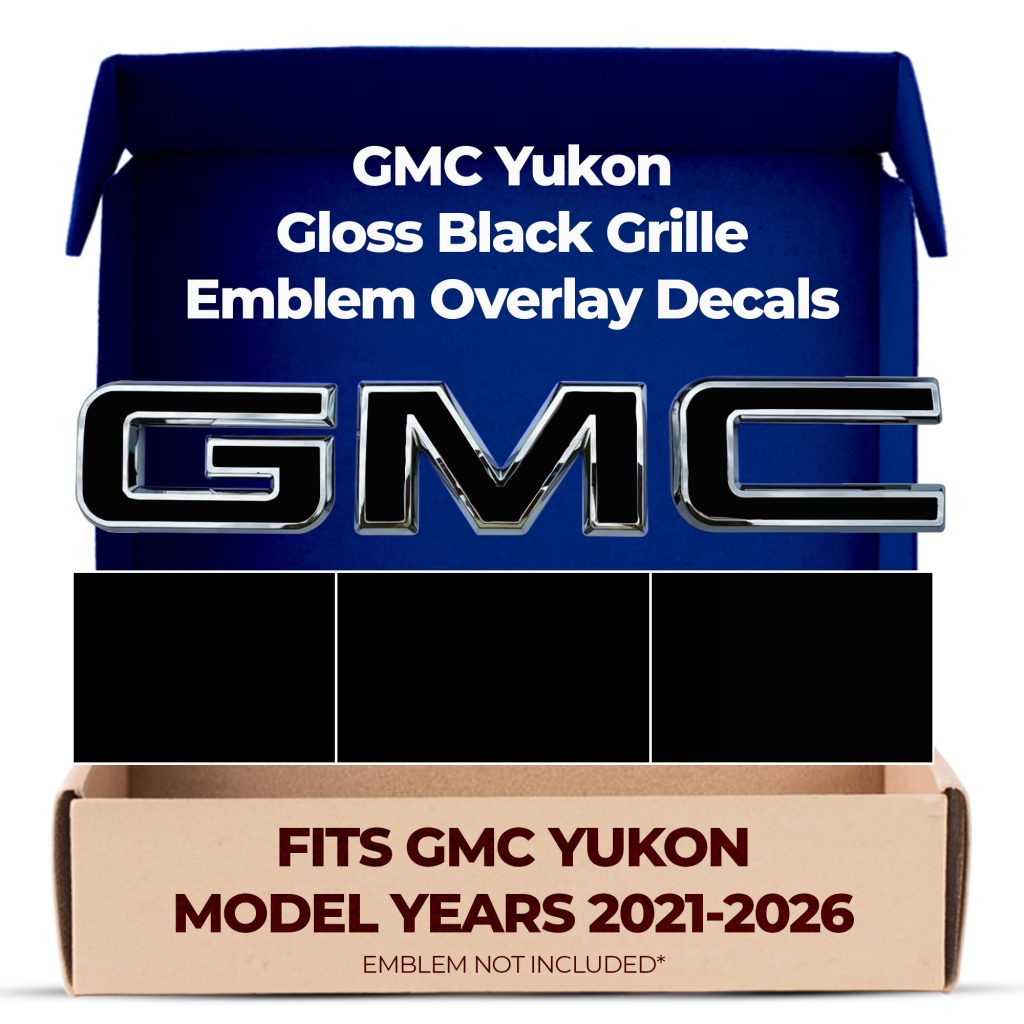 GMC Yukon XL Denali Gloss Black Grille GMC Emblem Overlay Decals