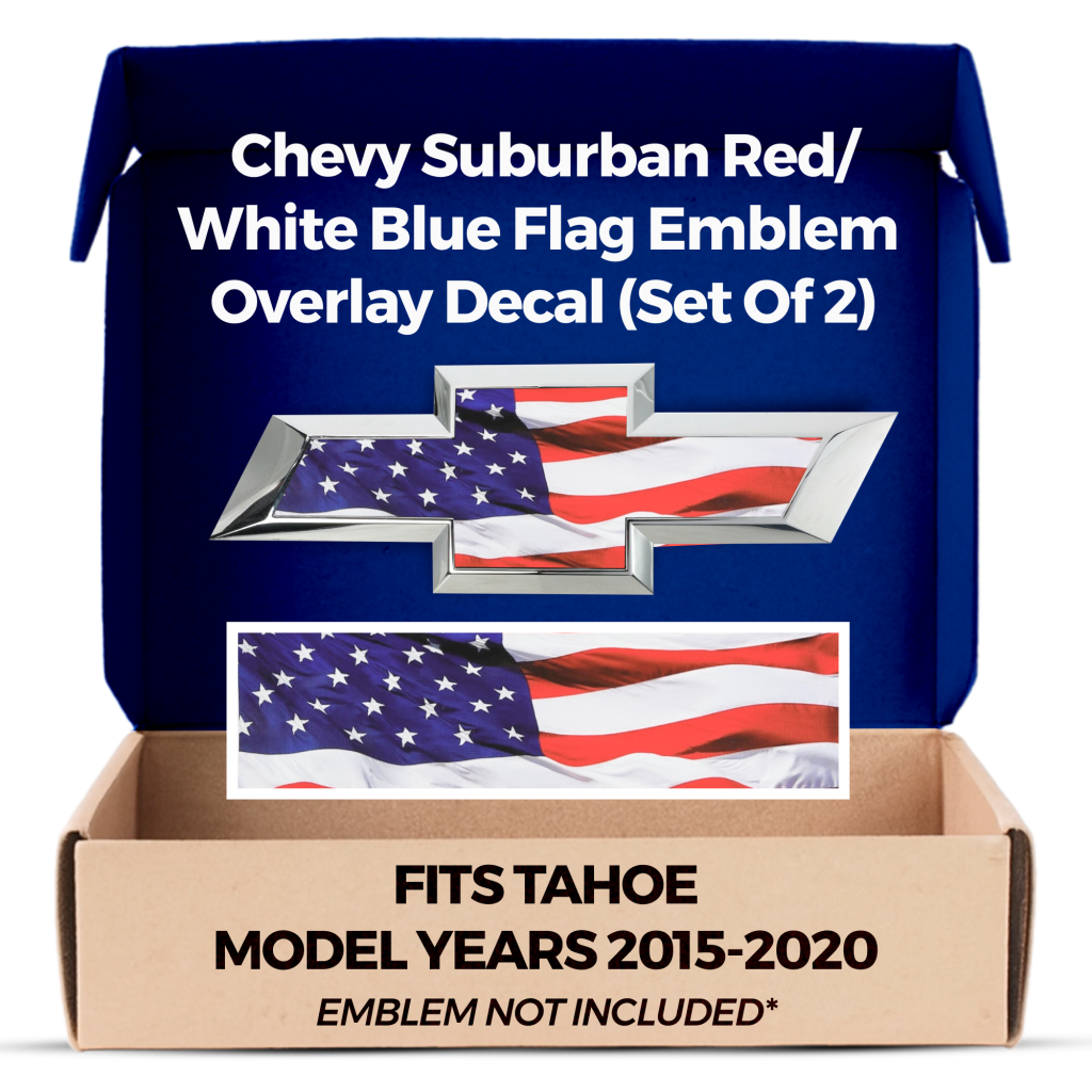 Chevrolet Suburban American Flag Grille Gate Bowtie Emblem Decals