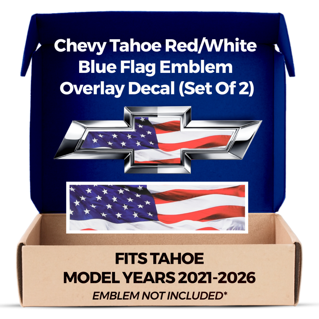 Chevrolet Tahoe American Flag Grille Gate Bowtie Emblem Overlay Decals