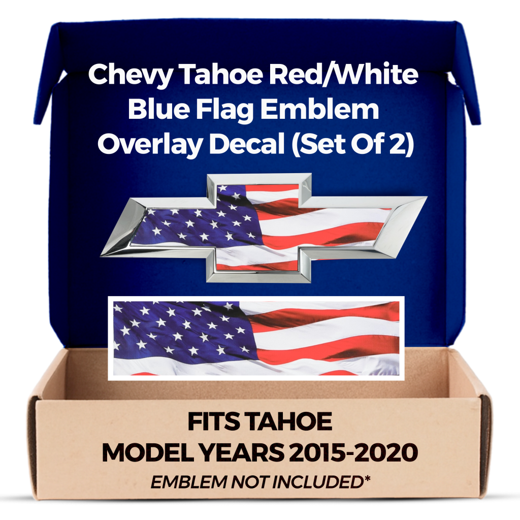 Chevrolet Tahoe American Flag Grille Gate Bowtie Emblem Overlay Decals