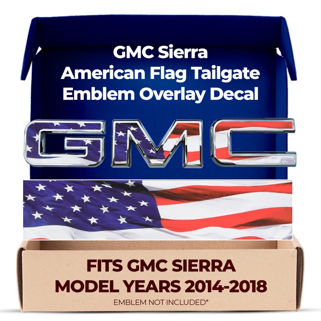 GMC Sierra American Flag GMC Tailgate Emblem Overlay Decal