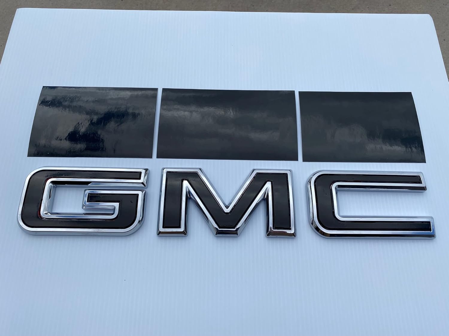 GMC Yukon XL Denali Gloss Black Grille GMC Emblem Overlay Decals
