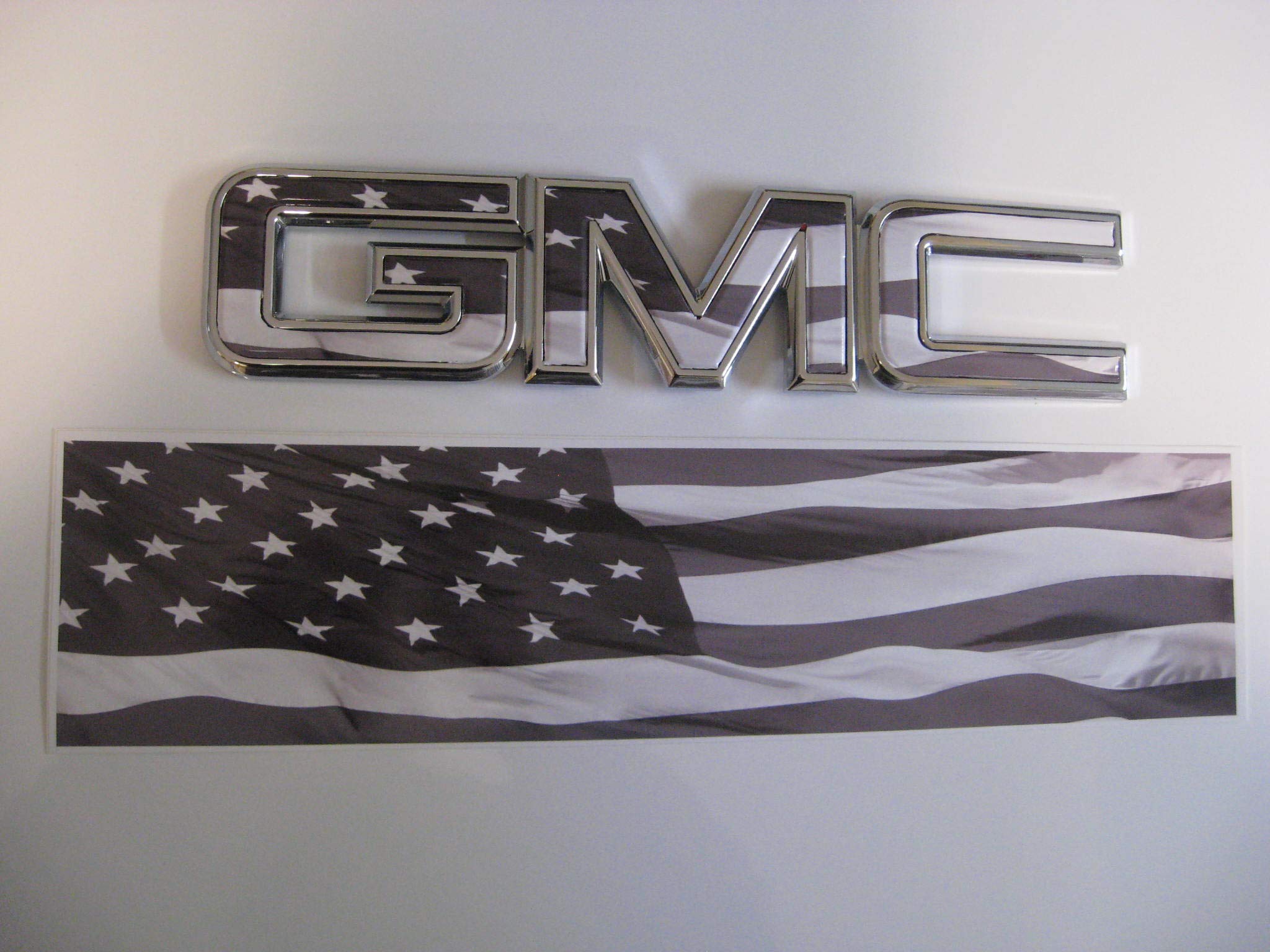 GMC Sierra Black American Flag GMC Tailgate Emblem Overlay Decal