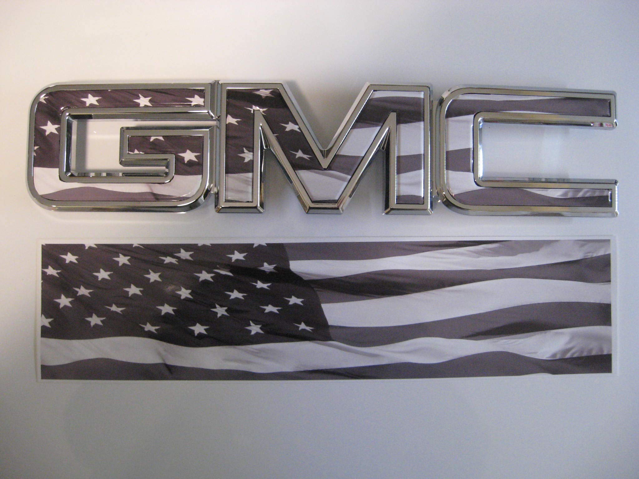 GMC Sierra Black American Flag GMC Grille Emblem Overlay Decal