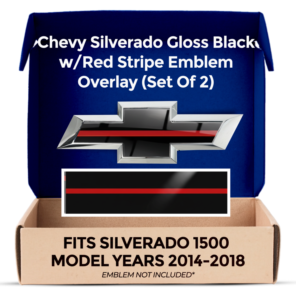 Chevrolet Silverado Red Line Grille Tailgate Bowtie Overlay Decals Set of 2