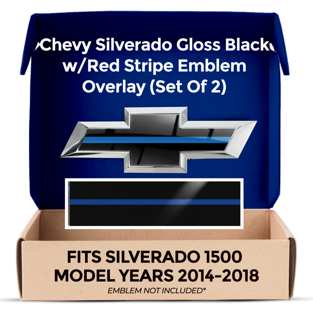 Chevrolet Silverado Blue Line Grille Tailgate Bowtie Overlay Decals Set of 2