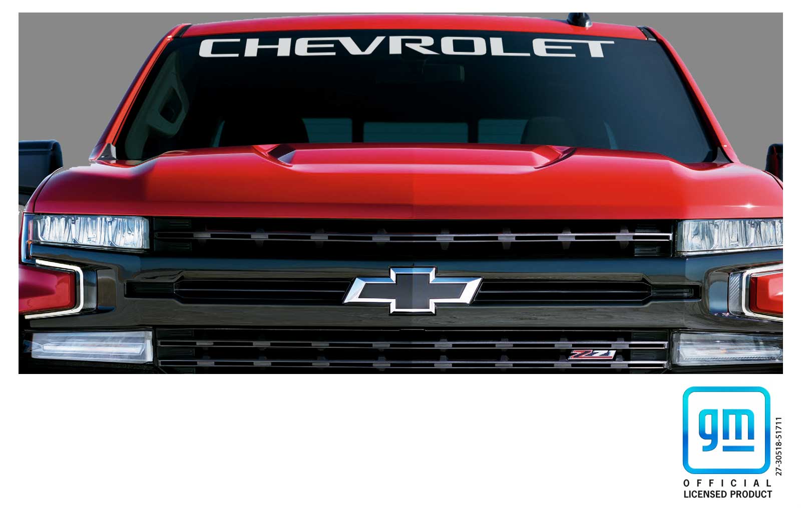 Chevrolet Silverado White Chevrolet Windshield Banner Decal