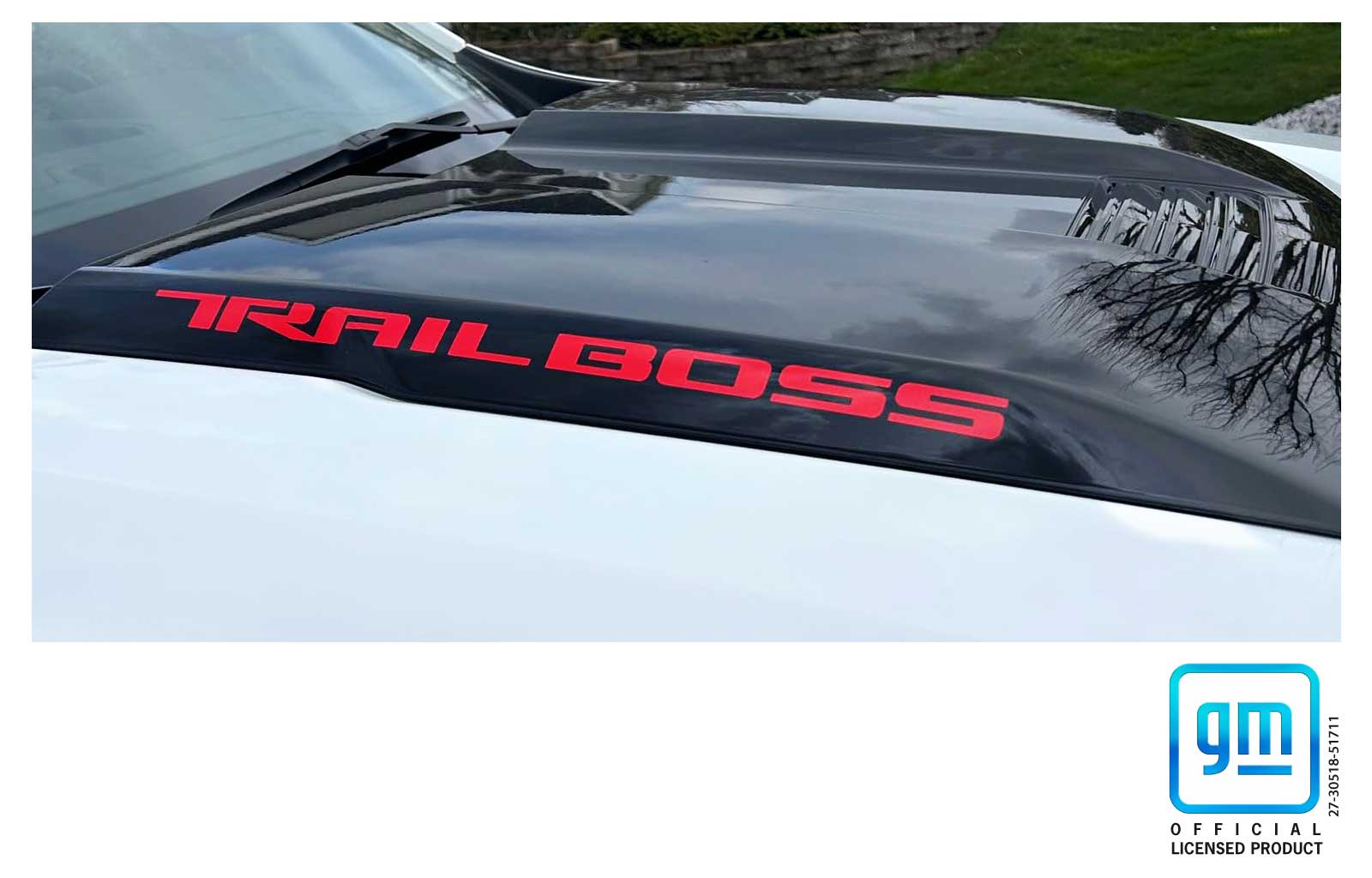 Chevrolet Silverado Red Trail Boss Hood Scoop Lettering Decals Set of 2
