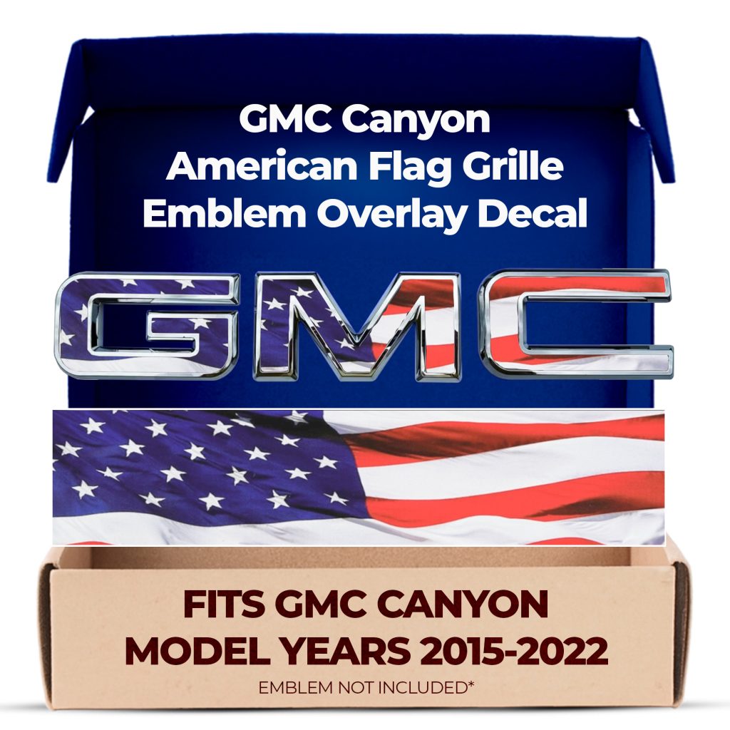 GMC Canyon American Flag GMC Grille Emblem Overlay Decal