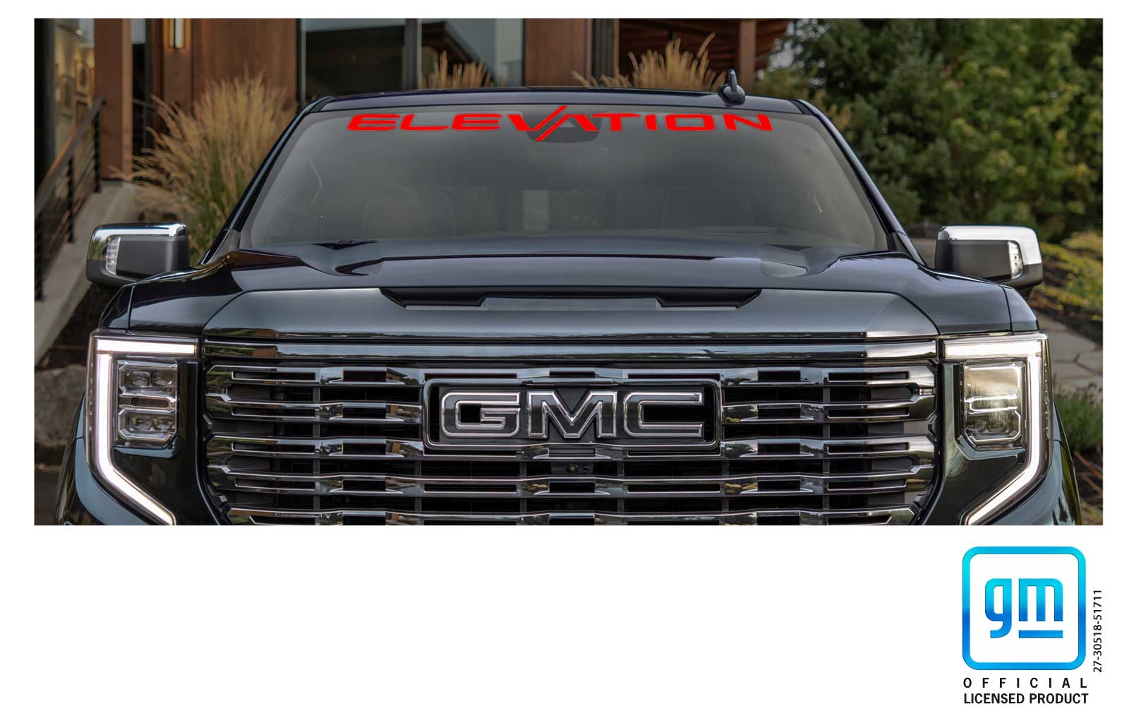 GMC Sierra Red Elevation Windshield Banner Decal