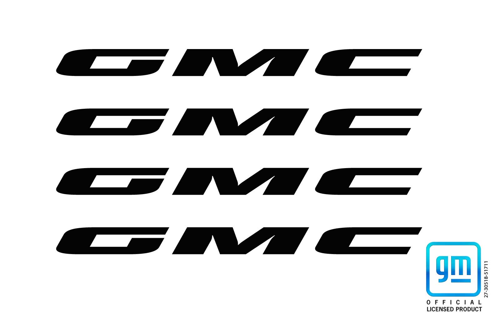GMC Canyon Gloss Black GMC Door Handle Decals Set