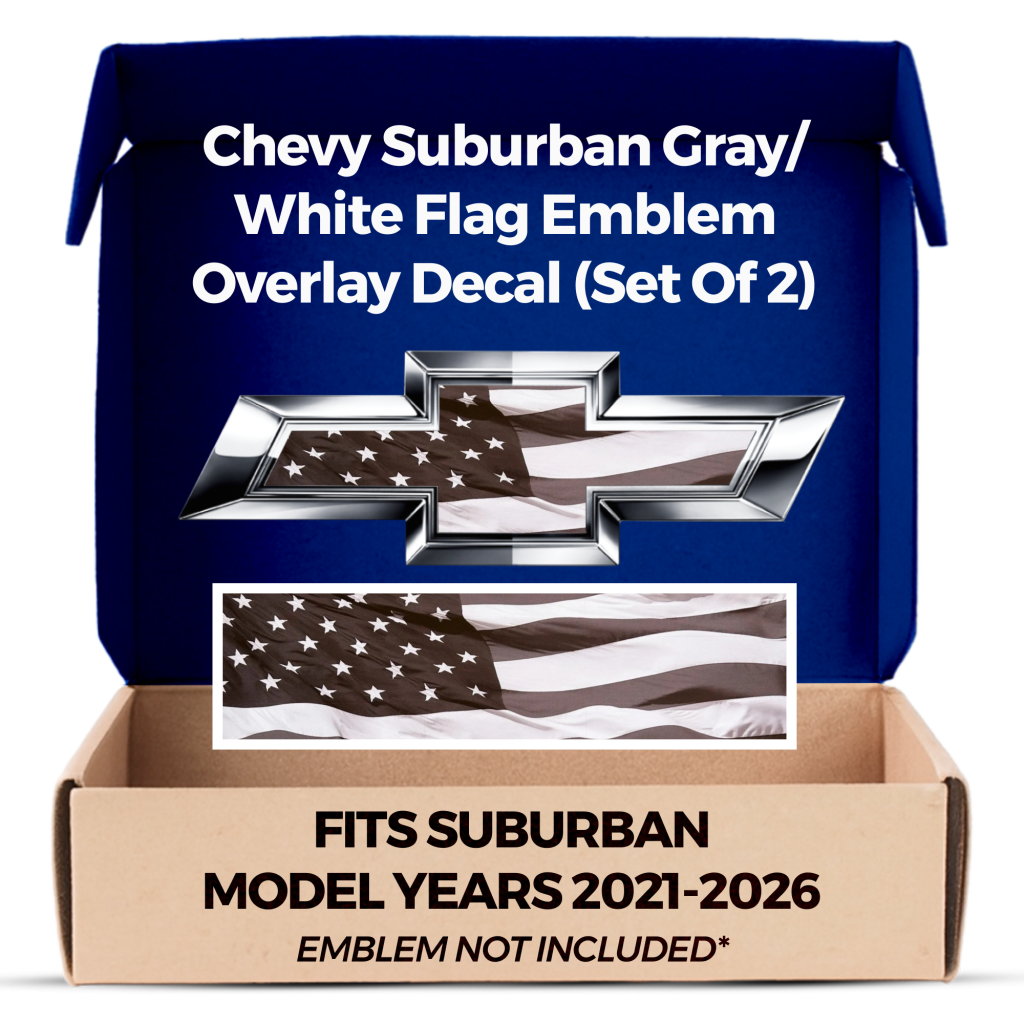 Chevrolet Suburban American Flag Grille Gate Bowtie Emblem Overlay Decals