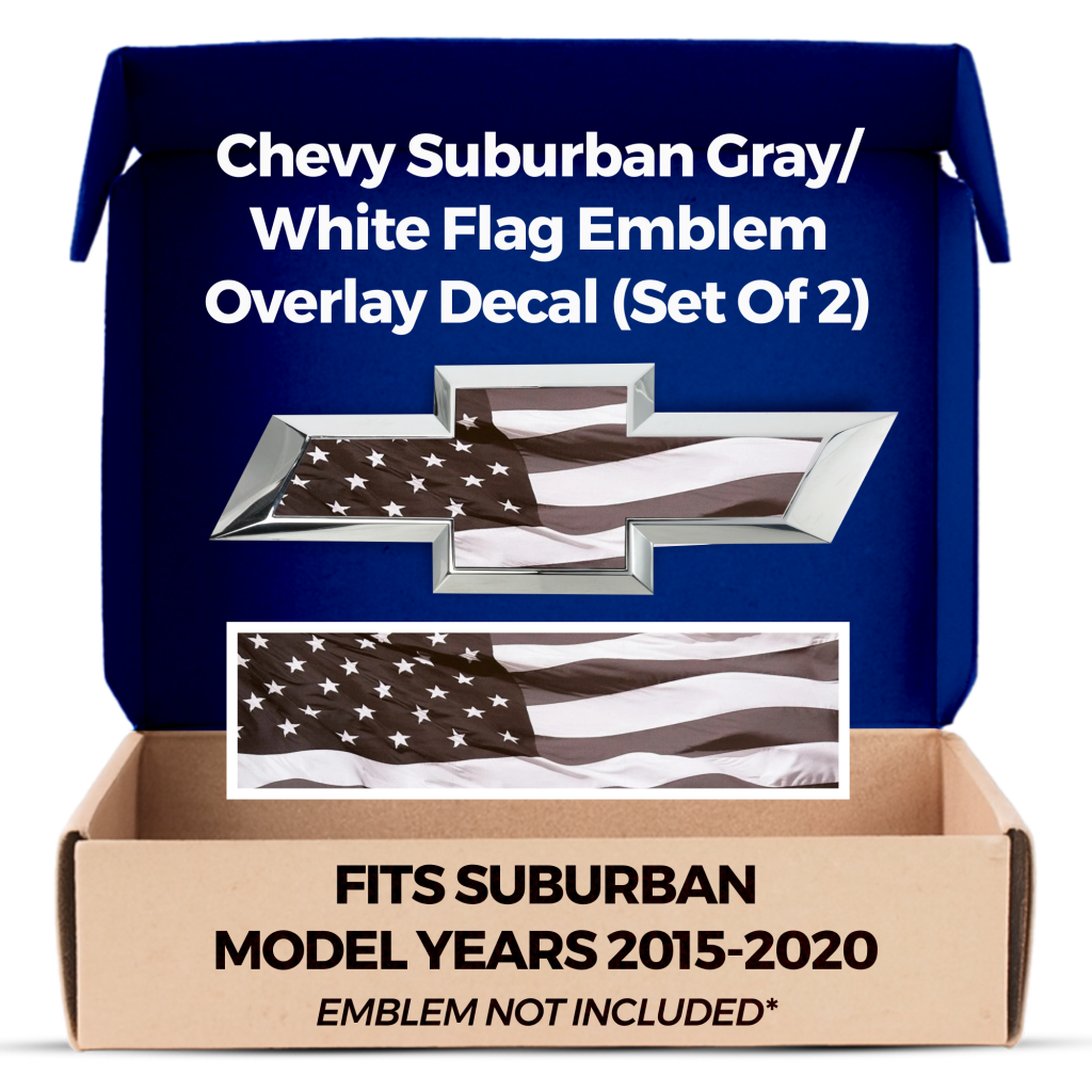 Chevrolet Suburban Black American Flag Grille Gate Bowtie Overlay Decals