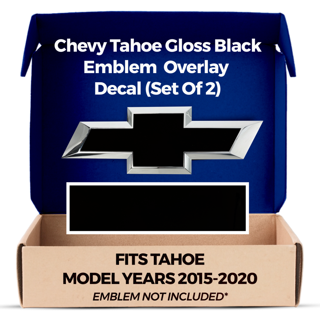 Chevrolet Tahoe Black Grille and Liftgate Bowtie Emblem Overlay Decals Set of 2
