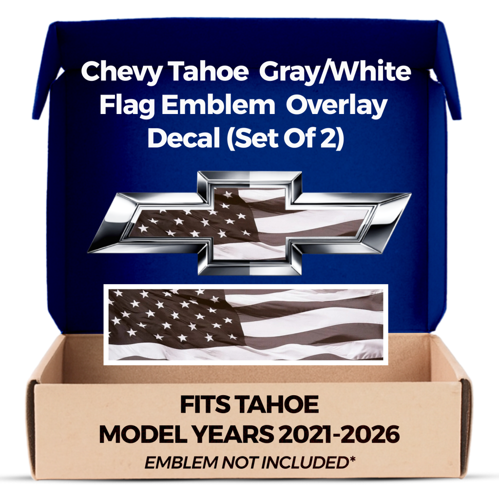 Chevrolet Tahoe Black American Flag Grille Gate Bowtie Emblem Decals