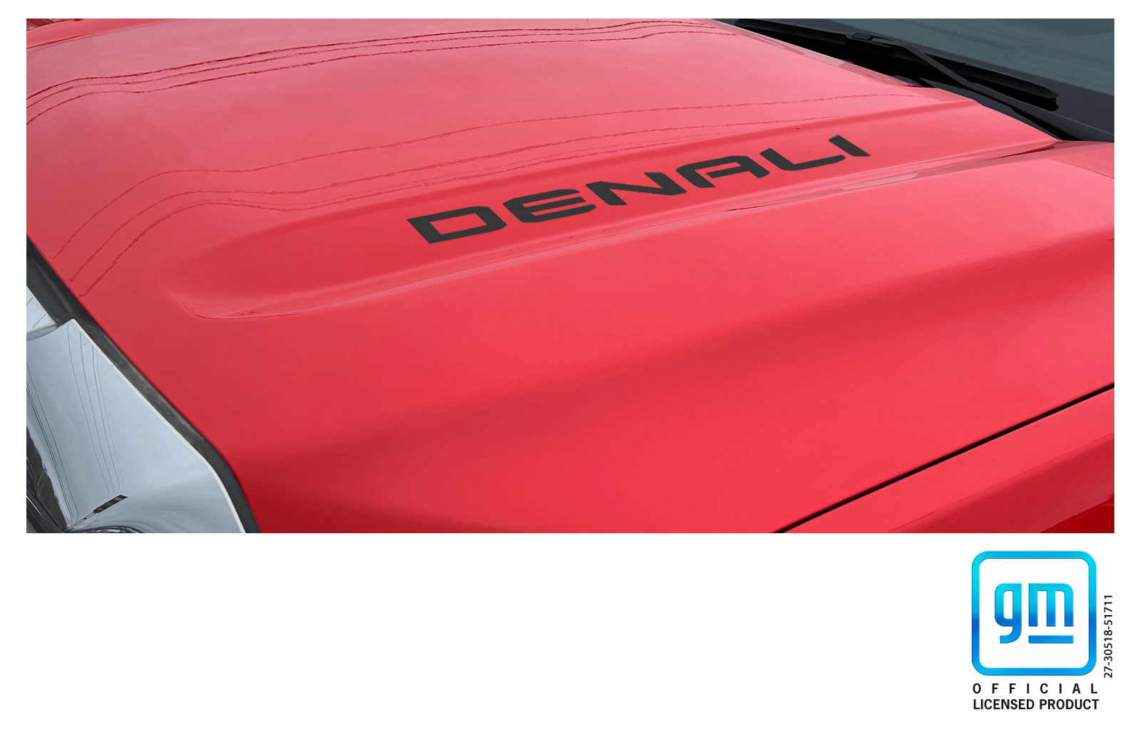 GMC Sierra Denali Matte Black Hood Lettering Decals Set of 2